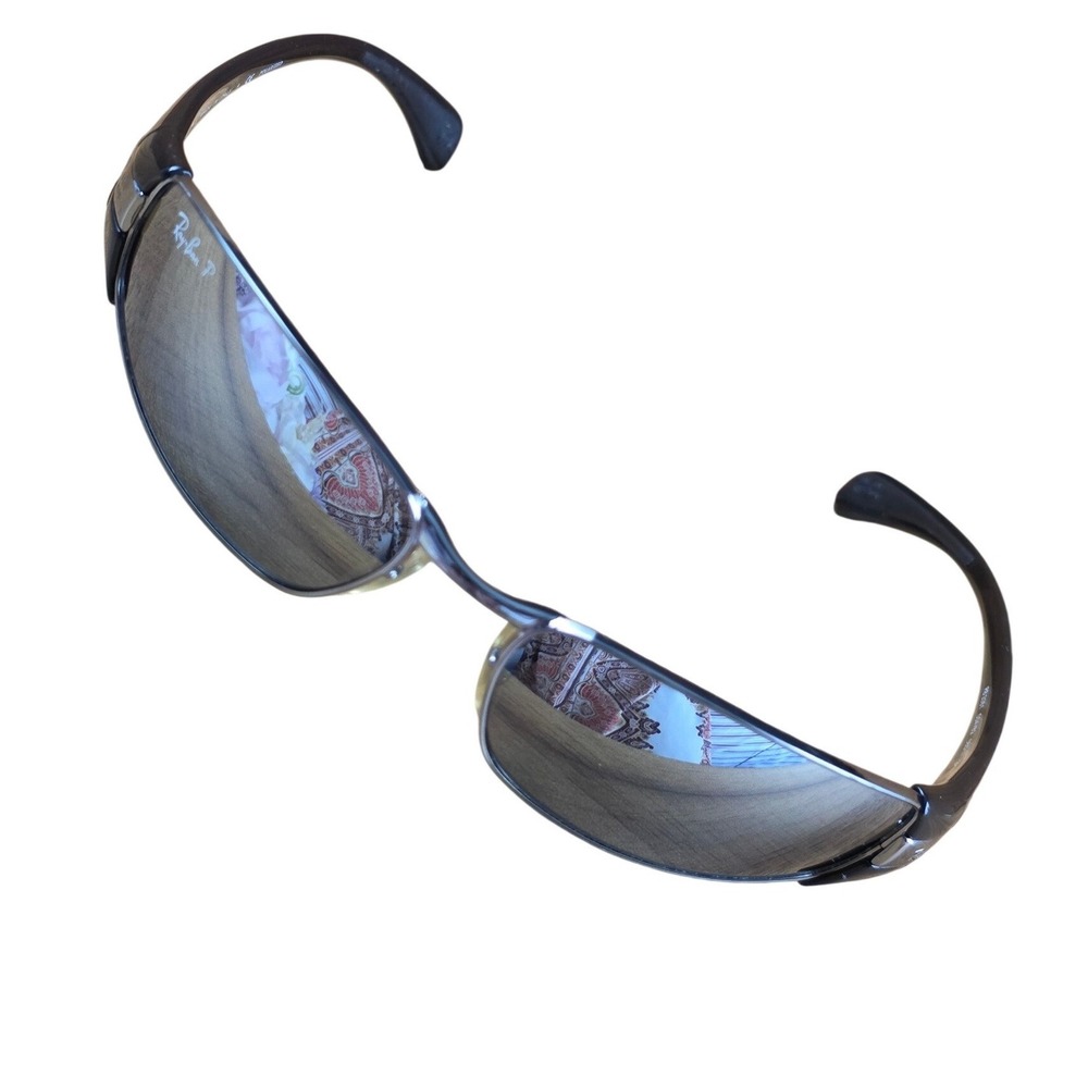 Ray-Ban RB 3261 Sunglasses 58mm Gunmetal Excellent Polarized Wrap Mirror Lens